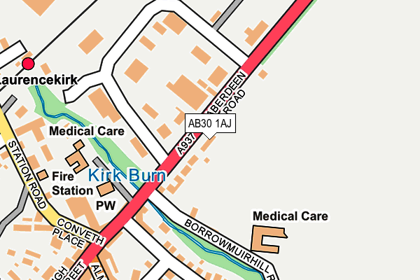 AB30 1AJ map - OS OpenMap – Local (Ordnance Survey) AB30 1AJ map - OS OpenMap – Local (Ordnance Survey)