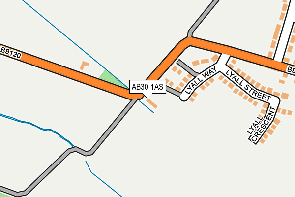 AB30 1AS map - OS OpenMap – Local (Ordnance Survey)
