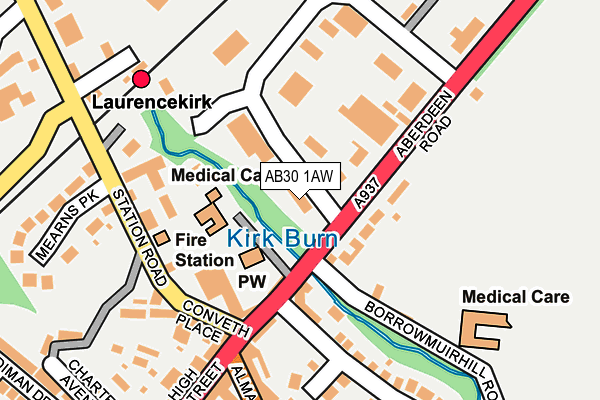 AB30 1AW map - OS OpenMap – Local (Ordnance Survey) AB30 1AW map - OS OpenMap – Local (Ordnance Survey)