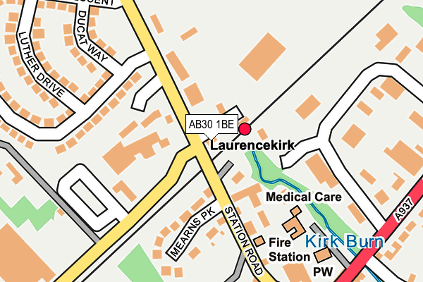 AB30 1BE map - OS OpenMap – Local (Ordnance Survey) AB30 1BE map - OS OpenMap – Local (Ordnance Survey)