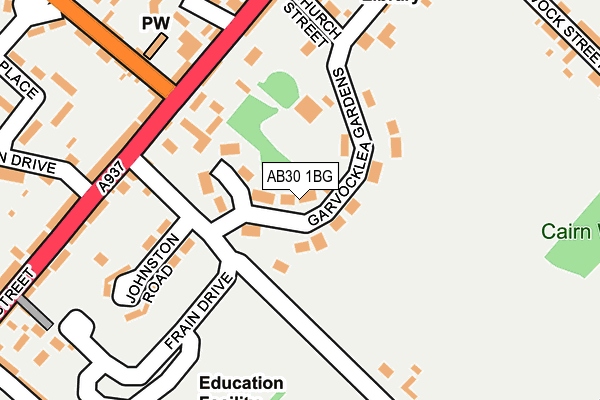 AB30 1BG map - OS OpenMap – Local (Ordnance Survey) AB30 1BG map - OS OpenMap – Local (Ordnance Survey)