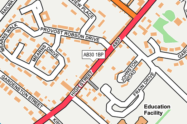 AB30 1BP map - OS OpenMap – Local (Ordnance Survey)