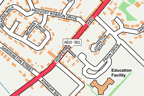 AB30 1BQ map - OS OpenMap – Local (Ordnance Survey) AB30 1BQ map - OS OpenMap – Local (Ordnance Survey)