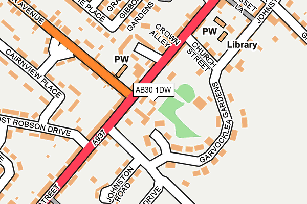 AB30 1DW map - OS OpenMap – Local (Ordnance Survey) AB30 1DW map - OS OpenMap – Local (Ordnance Survey)