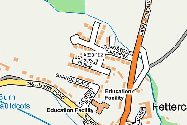AB30 1EZ map - OS OpenMap – Local (Ordnance Survey)