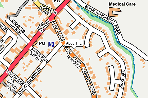 AB30 1FL map - OS OpenMap – Local (Ordnance Survey) AB30 1FL map - OS OpenMap – Local (Ordnance Survey)