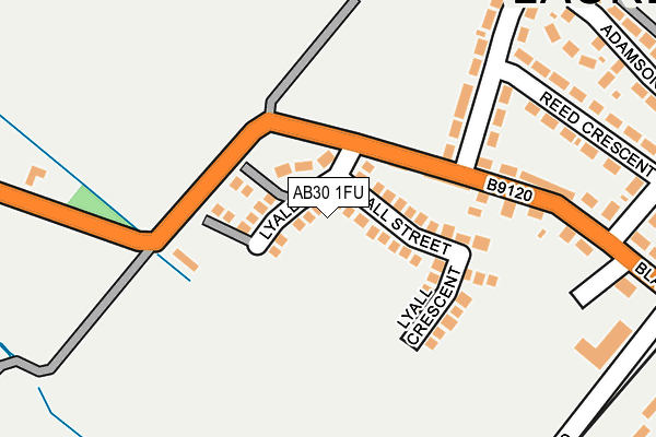 AB30 1FU map - OS OpenMap – Local (Ordnance Survey) AB30 1FU map - OS OpenMap – Local (Ordnance Survey)