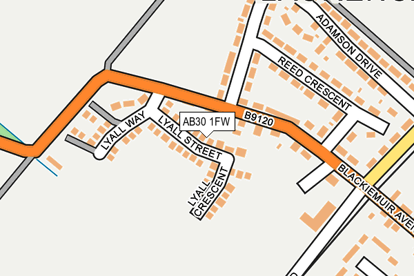 AB30 1FW map - OS OpenMap – Local (Ordnance Survey) AB30 1FW map - OS OpenMap – Local (Ordnance Survey)