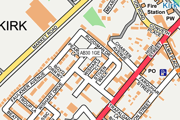 AB30 1GE map - OS OpenMap – Local (Ordnance Survey) AB30 1GE map - OS OpenMap – Local (Ordnance Survey)