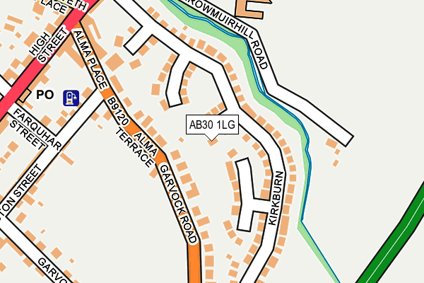 AB30 1LG map - OS OpenMap – Local (Ordnance Survey) AB30 1LG map - OS OpenMap – Local (Ordnance Survey)