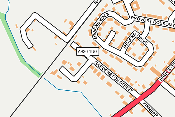 AB30 1UG map - OS OpenMap – Local (Ordnance Survey) AB30 1UG map - OS OpenMap – Local (Ordnance Survey)