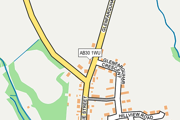 AB30 1WU map - OS OpenMap – Local (Ordnance Survey)