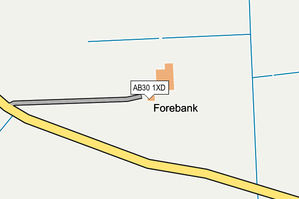 AB30 1XD map - OS OpenMap – Local (Ordnance Survey) AB30 1XD map - OS OpenMap – Local (Ordnance Survey)