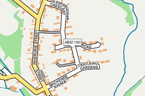 AB30 1XH map - OS OpenMap – Local (Ordnance Survey) AB30 1XH map - OS OpenMap – Local (Ordnance Survey)