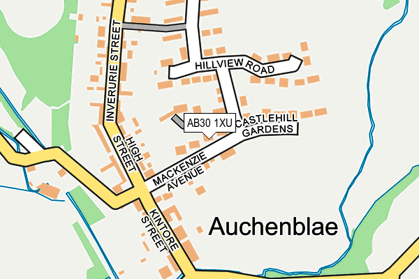 AB30 1XU map - OS OpenMap – Local (Ordnance Survey) AB30 1XU map - OS OpenMap – Local (Ordnance Survey)