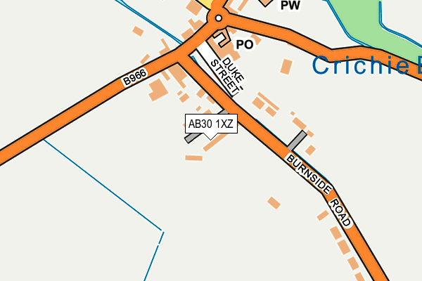 AB30 1XZ map - OS OpenMap – Local (Ordnance Survey) AB30 1XZ map - OS OpenMap – Local (Ordnance Survey)
