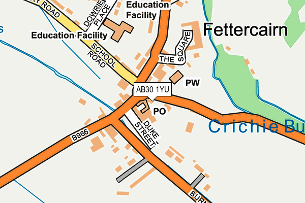 AB30 1YU map - OS OpenMap – Local (Ordnance Survey) AB30 1YU map - OS OpenMap – Local (Ordnance Survey)