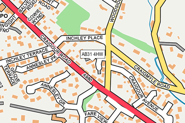 AB31 4HW map - OS OpenMap – Local (Ordnance Survey) AB31 4HW map - OS OpenMap – Local (Ordnance Survey)