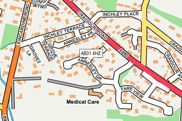 AB31 4HZ map - OS OpenMap – Local (Ordnance Survey) AB31 4HZ map - OS OpenMap – Local (Ordnance Survey)