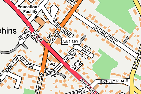 AB31 4JW map - OS OpenMap – Local (Ordnance Survey) AB31 4JW map - OS OpenMap – Local (Ordnance Survey)