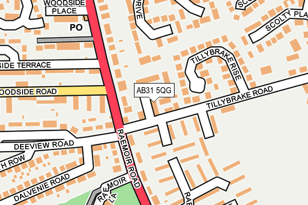 AB31 5QG map - OS OpenMap – Local (Ordnance Survey) AB31 5QG map - OS OpenMap – Local (Ordnance Survey)
