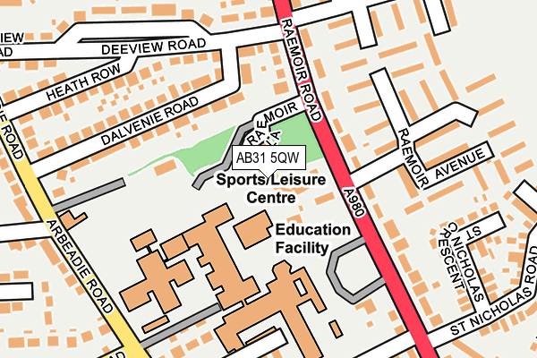 AB31 5QW map - OS OpenMap – Local (Ordnance Survey) AB31 5QW map - OS OpenMap – Local (Ordnance Survey)