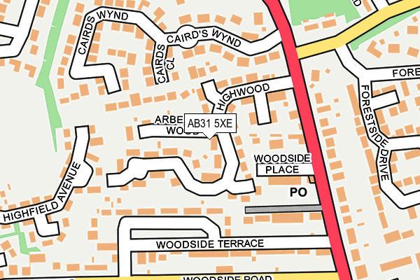 AB31 5XE map - OS OpenMap – Local (Ordnance Survey) AB31 5XE map - OS OpenMap – Local (Ordnance Survey)