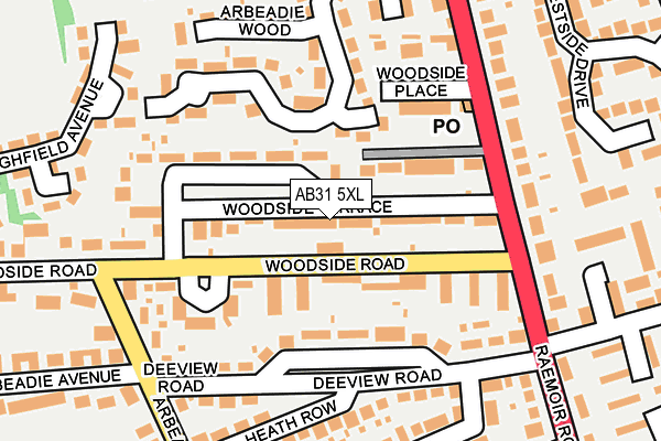 AB31 5XL map - OS OpenMap – Local (Ordnance Survey) AB31 5XL map - OS OpenMap – Local (Ordnance Survey)