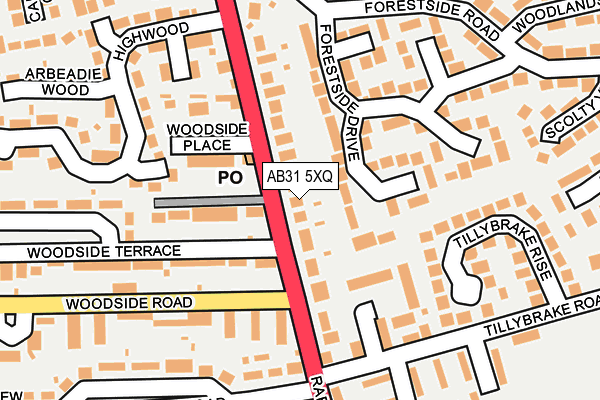AB31 5XQ map - OS OpenMap – Local (Ordnance Survey) AB31 5XQ map - OS OpenMap – Local (Ordnance Survey)