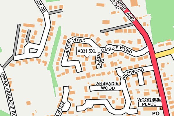 AB31 5XU map - OS OpenMap – Local (Ordnance Survey) AB31 5XU map - OS OpenMap – Local (Ordnance Survey)