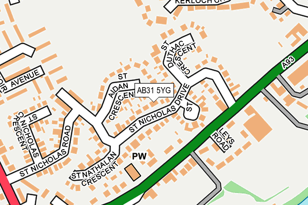 AB31 5YG map - OS OpenMap – Local (Ordnance Survey) AB31 5YG map - OS OpenMap – Local (Ordnance Survey)