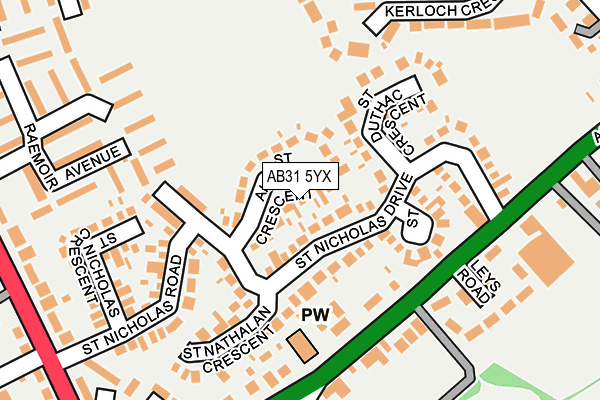 AB31 5YX map - OS OpenMap – Local (Ordnance Survey) AB31 5YX map - OS OpenMap – Local (Ordnance Survey)