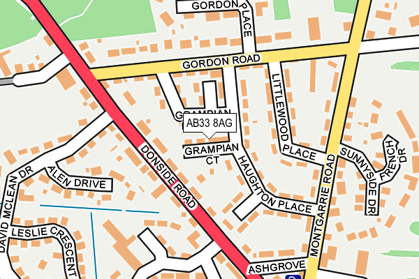 AB33 8AG map - OS OpenMap – Local (Ordnance Survey) AB33 8AG map - OS OpenMap – Local (Ordnance Survey)