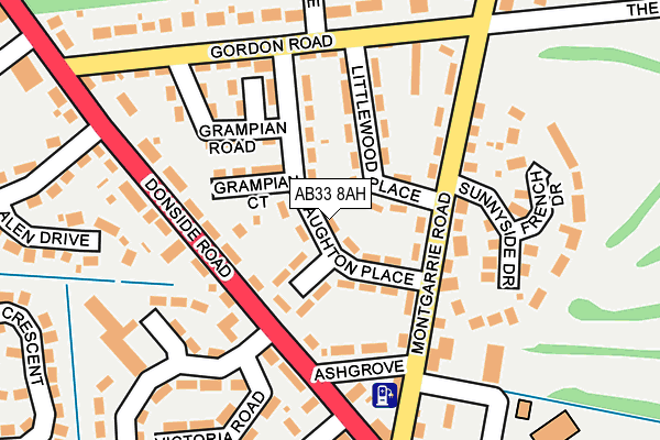 AB33 8AH map - OS OpenMap – Local (Ordnance Survey) AB33 8AH map - OS OpenMap – Local (Ordnance Survey)
