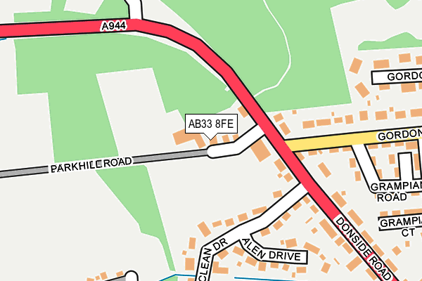 AB33 8FE map - OS OpenMap – Local (Ordnance Survey)