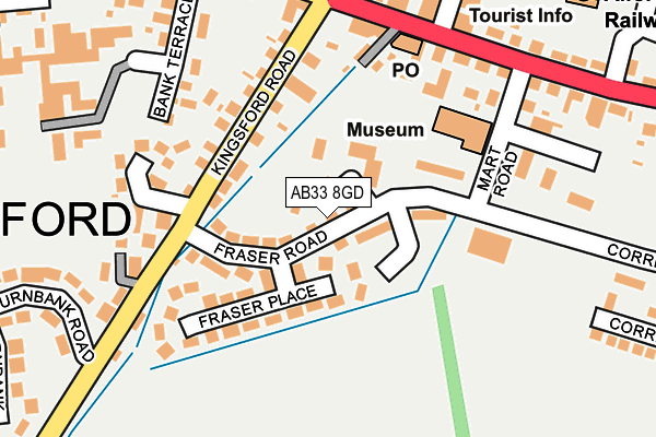 AB33 8GD map - OS OpenMap – Local (Ordnance Survey) AB33 8GD map - OS OpenMap – Local (Ordnance Survey)