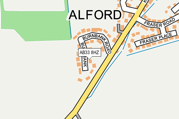AB33 8HZ map - OS OpenMap – Local (Ordnance Survey)