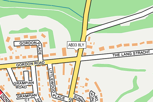 AB33 8LY map - OS OpenMap – Local (Ordnance Survey) AB33 8LY map - OS OpenMap – Local (Ordnance Survey)