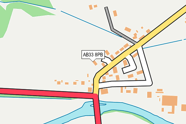 AB33 8PB map - OS OpenMap – Local (Ordnance Survey) AB33 8PB map - OS OpenMap – Local (Ordnance Survey)