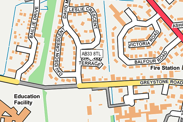 AB33 8TL map - OS OpenMap – Local (Ordnance Survey) AB33 8TL map - OS OpenMap – Local (Ordnance Survey)