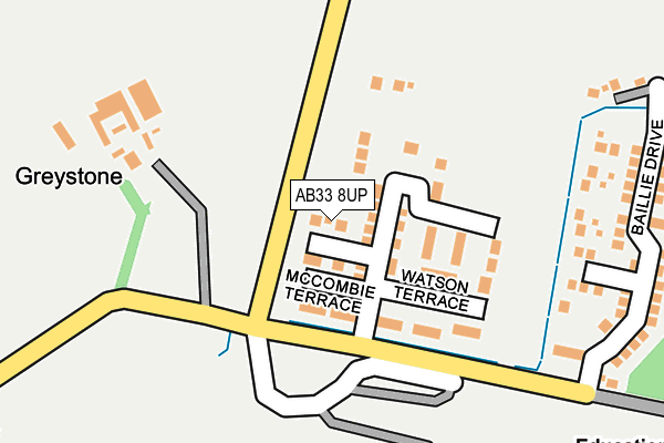 AB33 8UP map - OS OpenMap – Local (Ordnance Survey) AB33 8UP map - OS OpenMap – Local (Ordnance Survey)