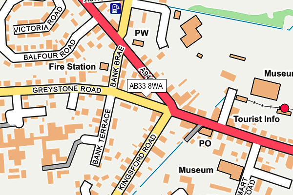 AB33 8WA map - OS OpenMap – Local (Ordnance Survey) AB33 8WA map - OS OpenMap – Local (Ordnance Survey)