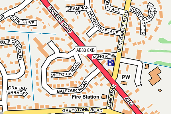 AB33 8XB map - OS OpenMap – Local (Ordnance Survey) AB33 8XB map - OS OpenMap – Local (Ordnance Survey)