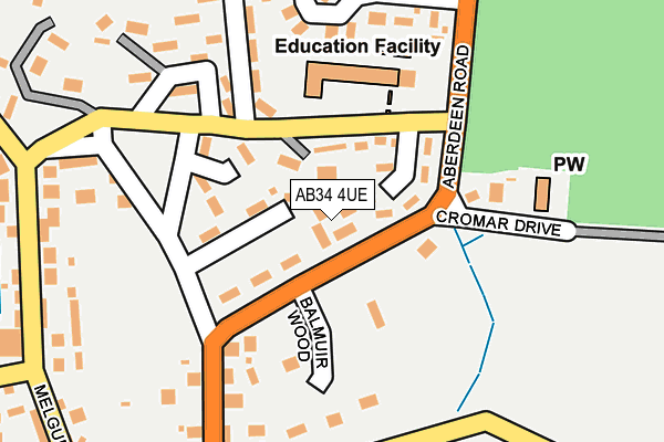 AB34 4UE map - OS OpenMap – Local (Ordnance Survey) AB34 4UE map - OS OpenMap – Local (Ordnance Survey)