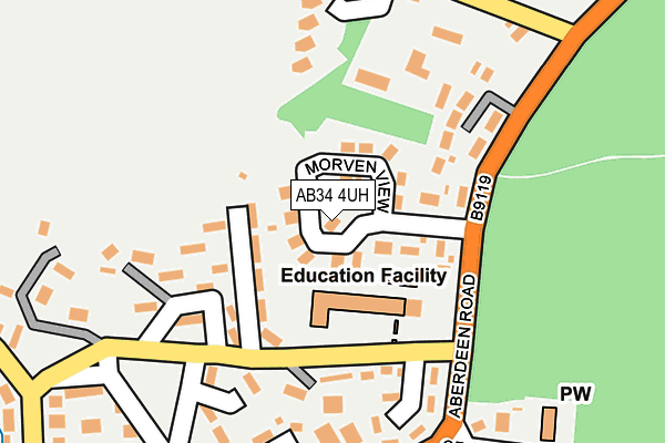 AB34 4UH map - OS OpenMap – Local (Ordnance Survey) AB34 4UH map - OS OpenMap – Local (Ordnance Survey)
