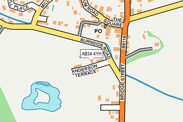 AB34 4YH map - OS OpenMap – Local (Ordnance Survey) AB34 4YH map - OS OpenMap – Local (Ordnance Survey)