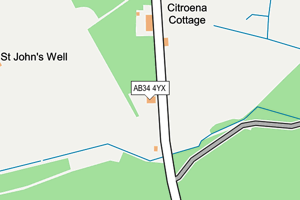 AB34 4YX map - OS OpenMap – Local (Ordnance Survey) AB34 4YX map - OS OpenMap – Local (Ordnance Survey)