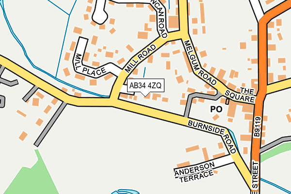 AB34 4ZQ map - OS OpenMap – Local (Ordnance Survey) AB34 4ZQ map - OS OpenMap – Local (Ordnance Survey)