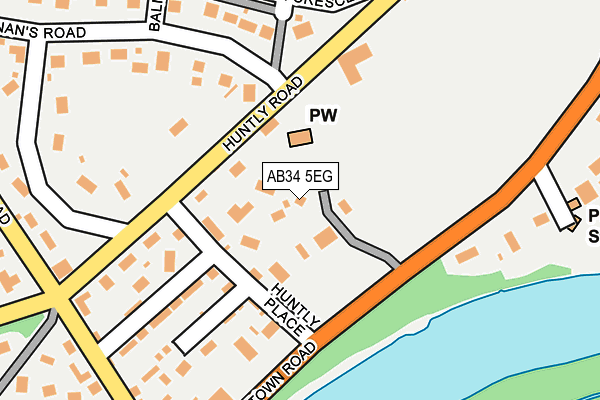 AB34 5EG map - OS OpenMap – Local (Ordnance Survey) AB34 5EG map - OS OpenMap – Local (Ordnance Survey)