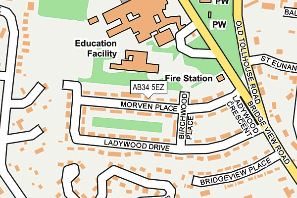 AB34 5EZ map - OS OpenMap – Local (Ordnance Survey)